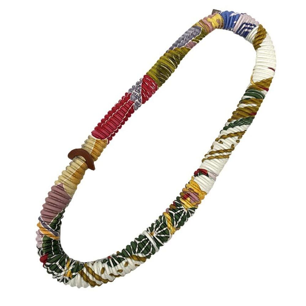 HERMES White Silk Necklace